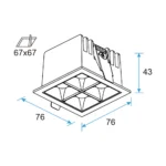 GR30 Recessed LED Grille Light 10W Fixed, UGR<10