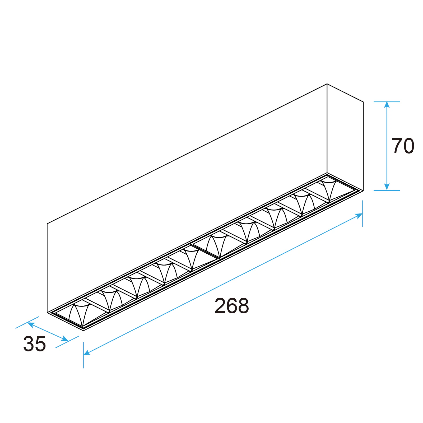 GR30 Surface-Mounted LED Grille Light 23W Fixed, UGR<10