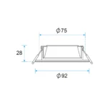 Ella Recessed LED Downlight 4W Fixed, Wide Beam