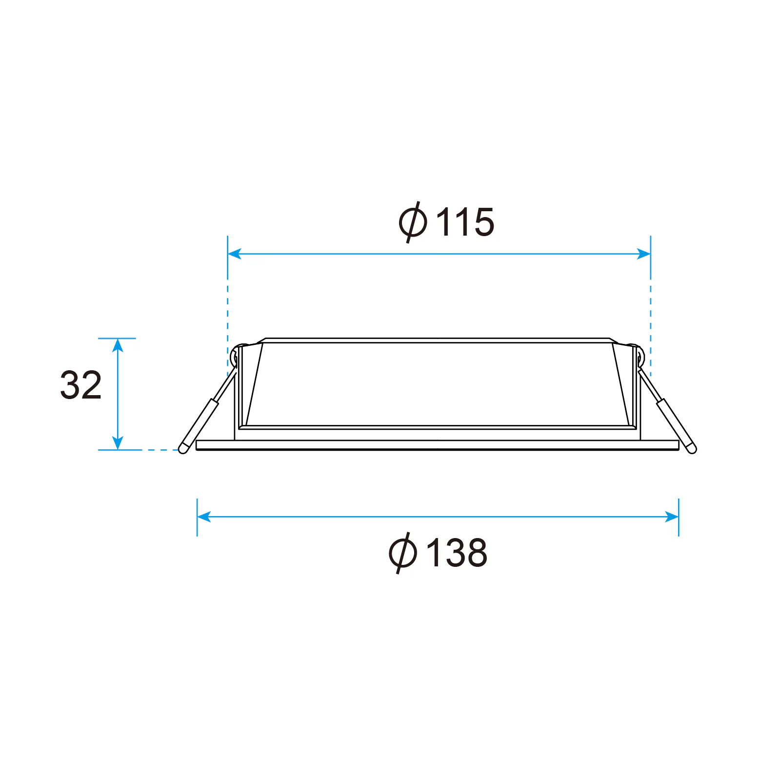 Ella Recessed LED Downlight 9W Fixed, Wide Beam