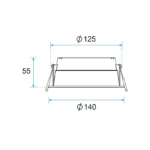 Ella Recessed LED Downlight 12W Fixed, Wide Beam