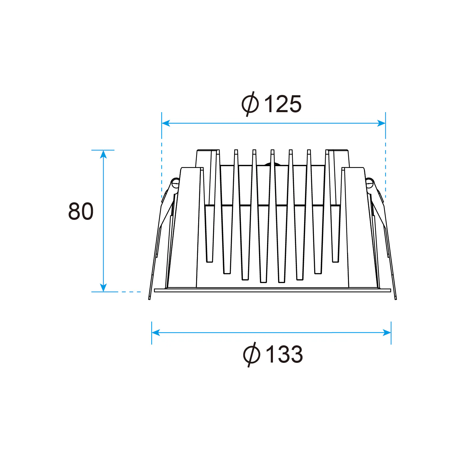 Tango Recessed LED Downlight 13.5W Fixed, Wide Beam, UGR<19