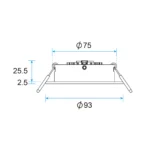 Nova HE Round Recessed LED Downlight 6.1W Adjustable, 350° Rotation