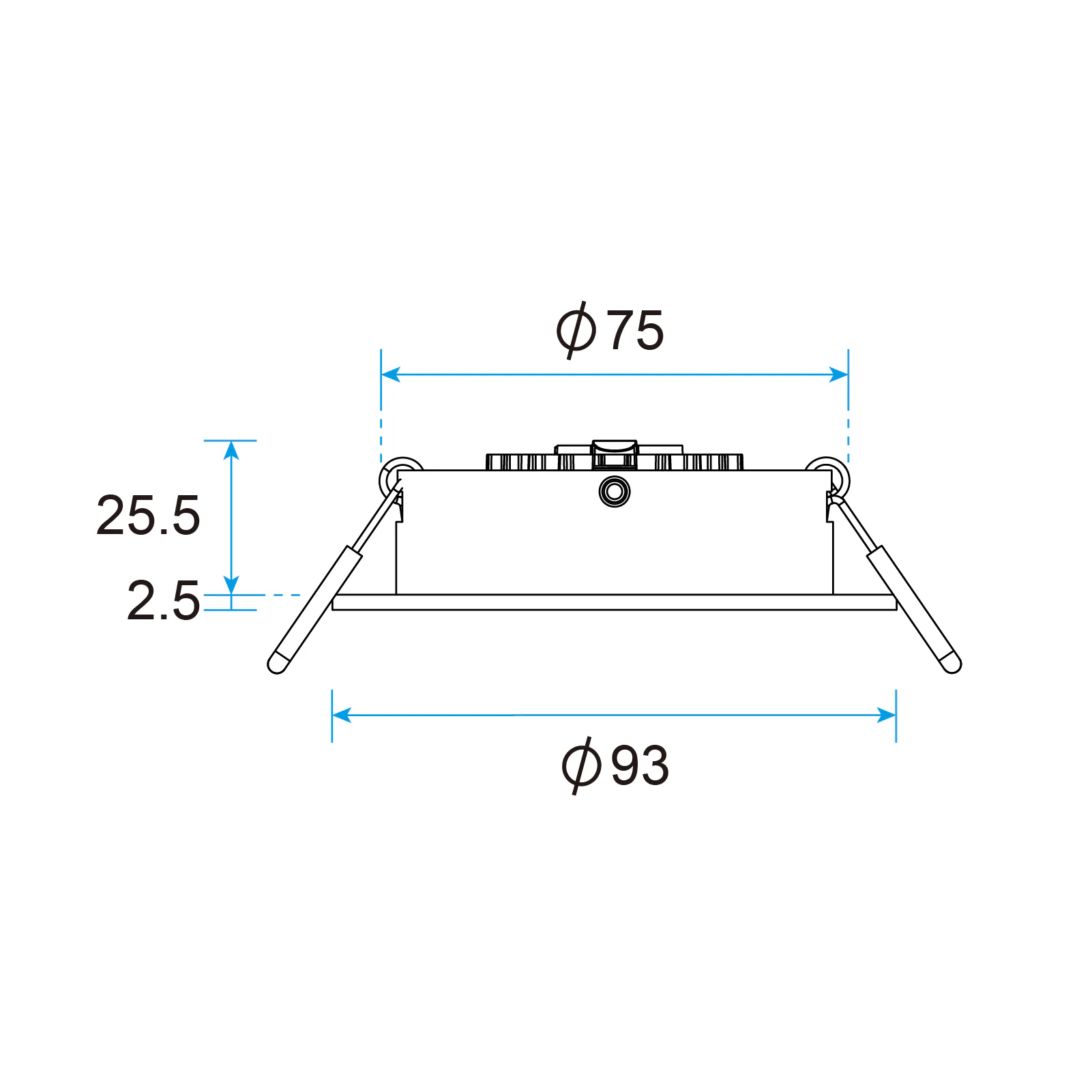 Nova HE Round Recessed LED Downlight 6.1W Adjustable, 350° Rotation