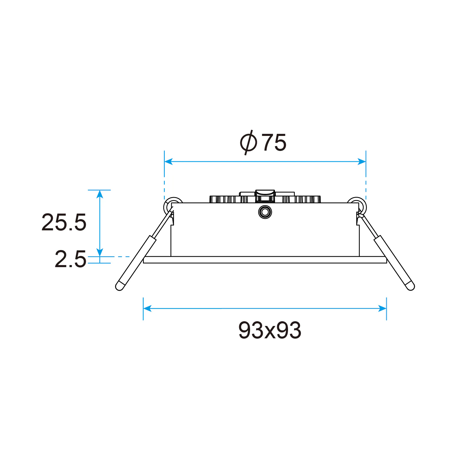 Nova HE Square Recessed LED Downlight 6.1W Adjustable, 350° Rotation