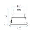 Rado Recessed LED Downlight 7.4W Adjustable, UGR<3