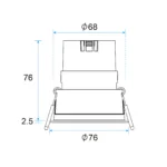 Rado Recessed LED Downlight 10W Adjustable, UGR<7