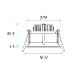 Suna HE Recessed LED Downlight 6.1W Adjustable, UGR<19
