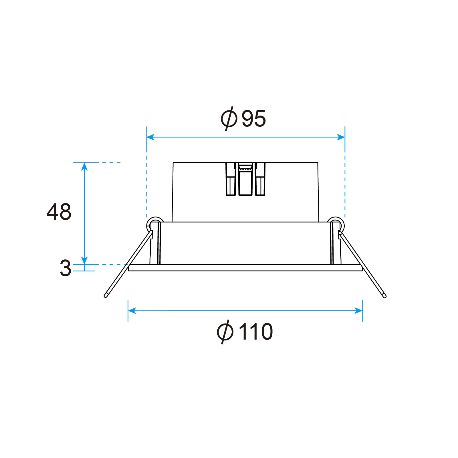 Nova HE Round Recessed LED Downlight 9.7W Adjustable, UGR<19