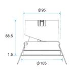 Rado Recessed LED Downlight 14.5W Adjustable, 350° Rotation, UGR<10