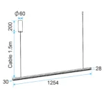 Line LED Linear Pendant Light 29W, UGR<16