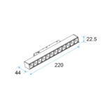 M20 LED Grille Light 10W Fixed, 48V Magnetic Track Light, UGR<13