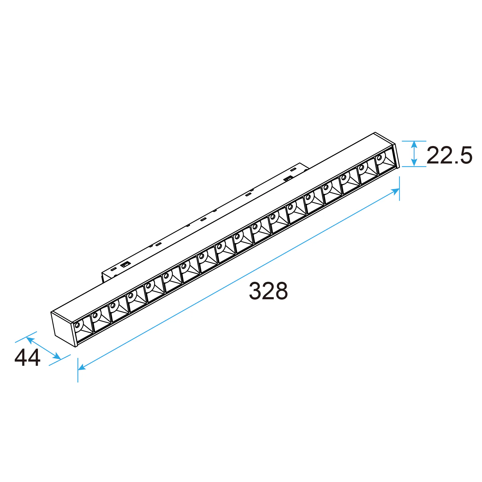 M20 LED Grille Light 15W Fixed, 48V Magnetic Track Light, UGR<13
