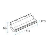 M20 LED Grille Light 10W Adjustable, 48V Magnetic Track Light, UGR<13