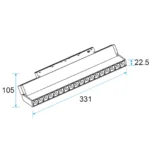 M20 LED Grille Light 15W Adjustable, 48V Magnetic Track Light, UGR<13