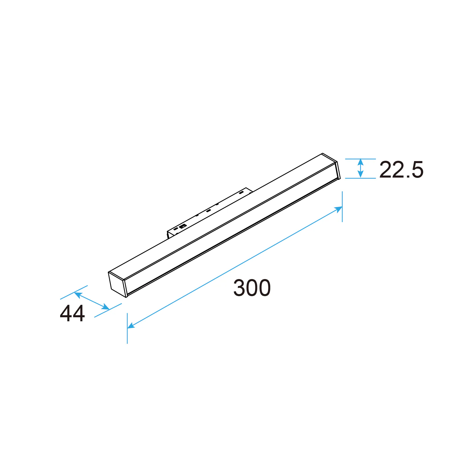 M20 LED Linear Light 9W Fixed, 48V Magnetic Track Light