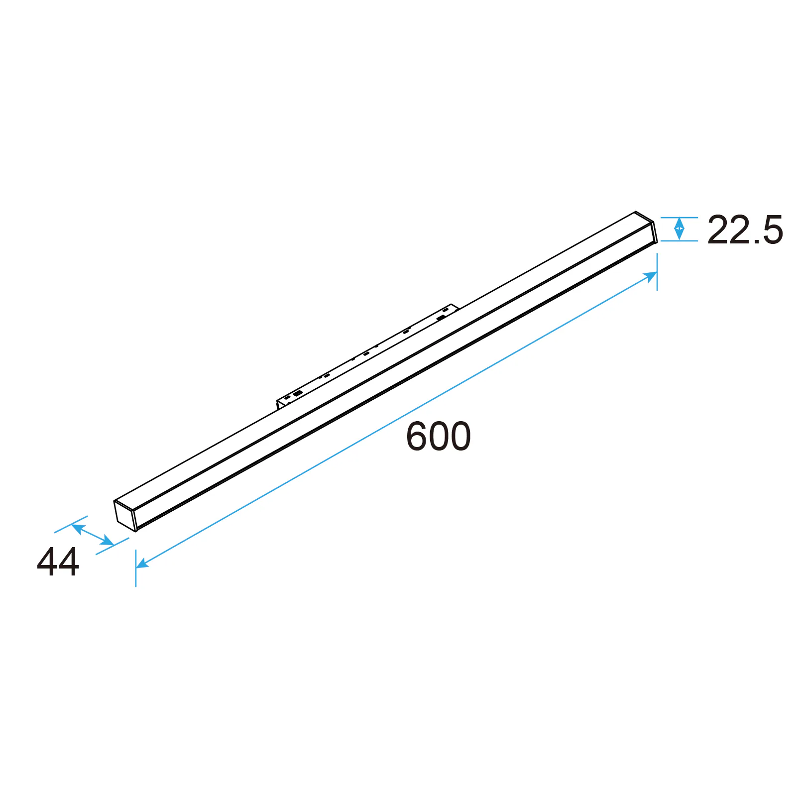 M20 LED Linear Light 18W Fixed, 48V Magnetic Track Light