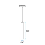 M20 LED Pendant Light 9.5W, 48V Magnetic Track Light, UGR<19