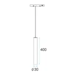 M5 LED Pendant Light 7.2W, 24V Mini Track Light, UGR<16