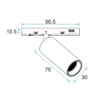 M5 LED Grille Light 7.2W Adjustable, 24V Mini Track Light, UGR<16