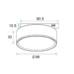 M5 LED Grille Light 12W Fixed, 24V Mini Track Light