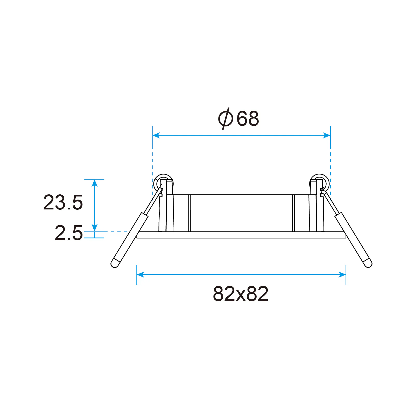 Zetto Square Adjustable Downlight Ring