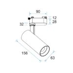 TR3 LED Spot Light 21W Adjustable, 1 Phase Track Light, UGR<10