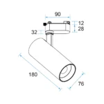 TR3 LED Spot Light 28.5W Adjustable, 1 Phase Track Light, UGR<10