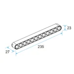 U23 LED Grille Light 12W Fixed for 48V Slim Track, UGR<16