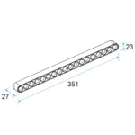 U23 LED Grille Light 18W Fixed for 48V Slim Track, UGR<16