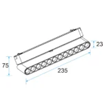 U23 LED Grille Light 12W Adjustable for 48V Slim Track, UGR<16